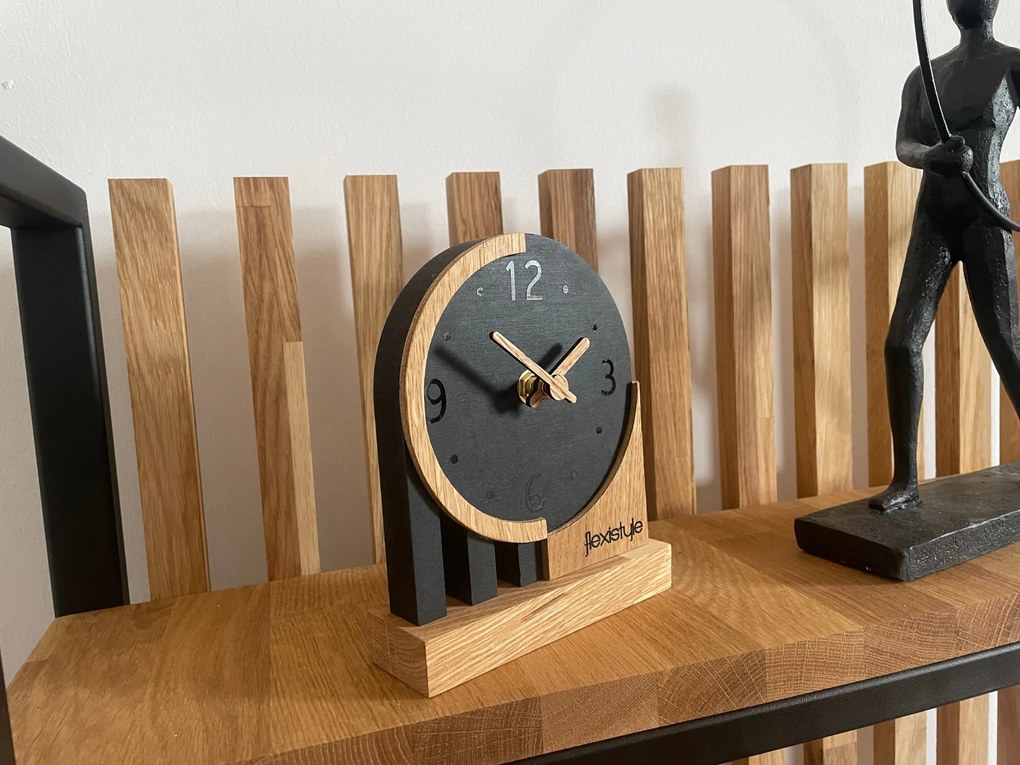 Dekorstudio Drevené stolové hodiny Black Oak