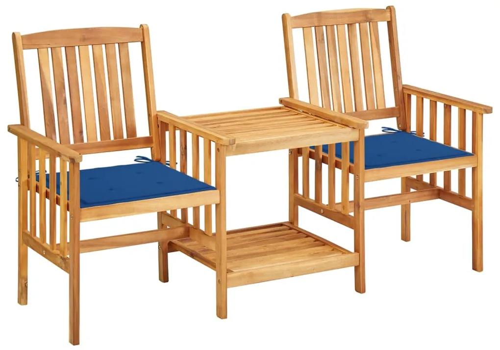 Záhradné stoličky s jedálenským stolíkom a vankúšmi akáciový masív