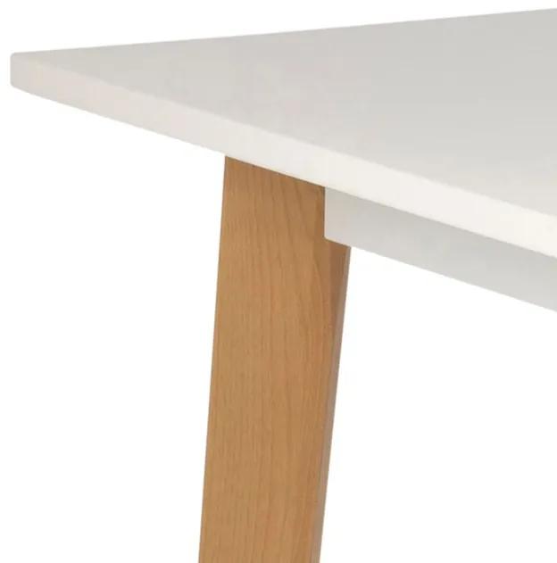 Písací stôl so zásuvkou FORENO 117 cm biely, drevené nohy