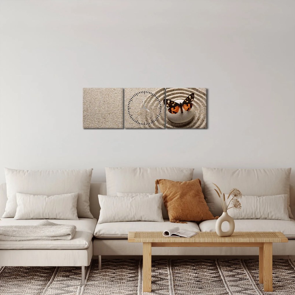 Obraz - Zenová záhrada (s hodinami) (90x30 cm)