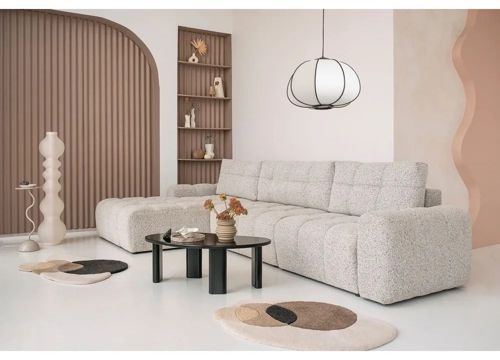 Béžová rozkladacia modulárna rohová pohovka s úložným priestorom (ľavý roh) Lulu – Miuform