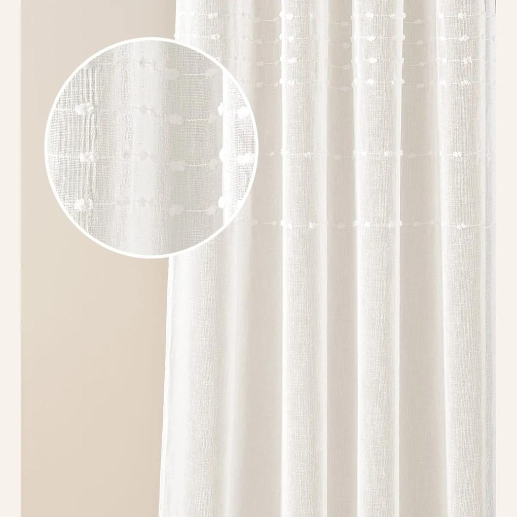 Moderná krémová záclona Marisa so striebornými priechodkami 140 x 280 cm