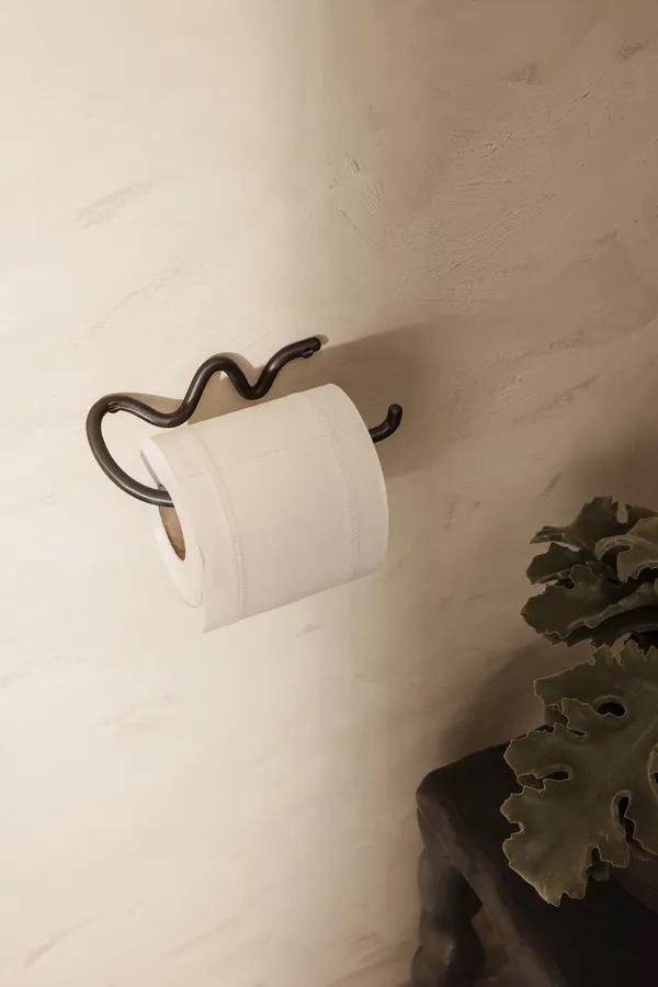 Držiak na toaletný papier Curvature – čierna mosadz
