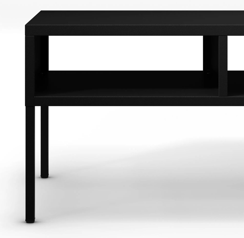 Čierny kovový obdĺžnikový konferenčný stolík, 900x450x450 mm: MATTEO