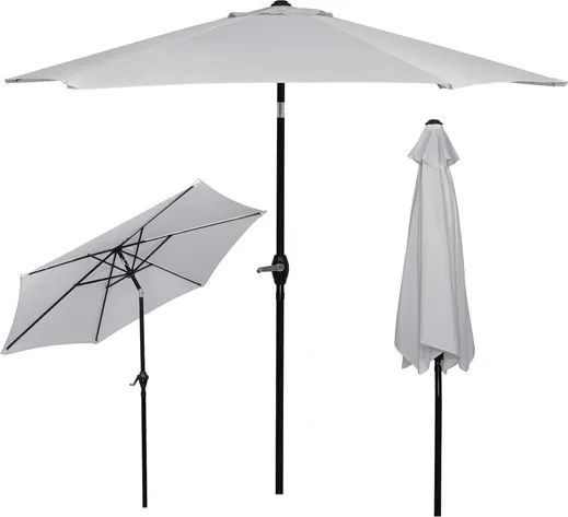 SPRINGOS Skladací záhradný slnečník 260 cm – sivý GU0022