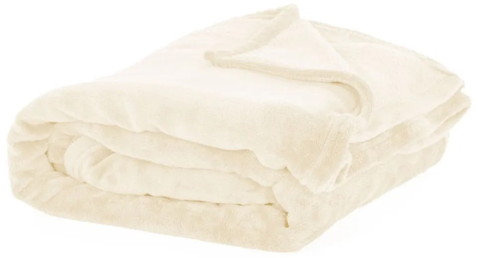 Béžová mikroplyšová deka Tiseco Home Studio, 220 x 240 cm