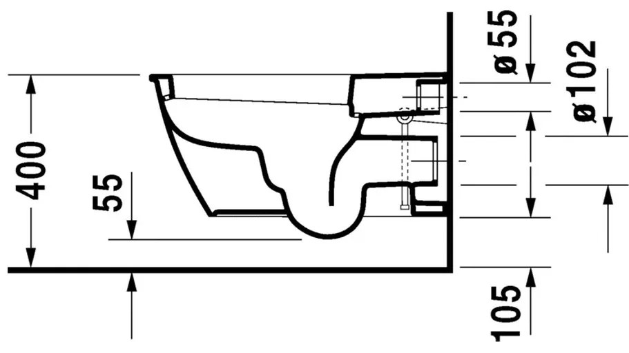 Duravit Darling New - Závesné WC 37x62 cm, biela 2544590000