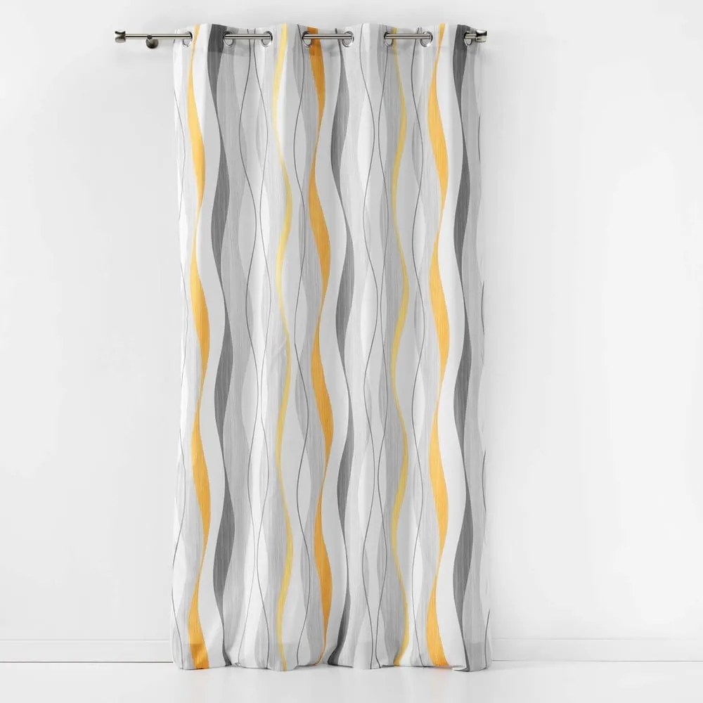 Žltý/biely záves 140x260 cm Ondulys – douceur d'intérieur