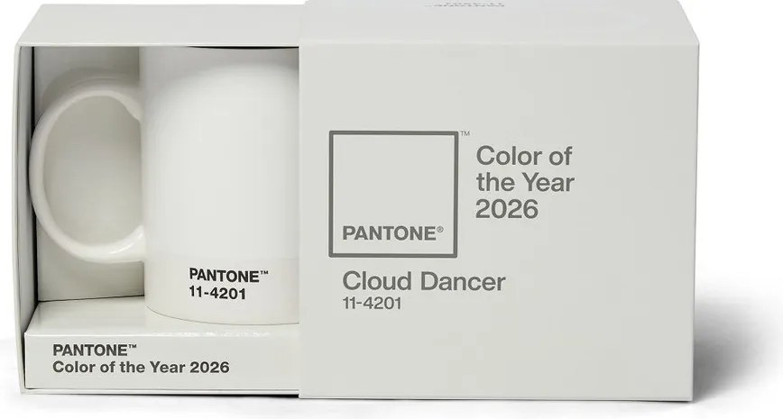 Biely keramický hrnček 375 ml Cloud Dancer - Pantone