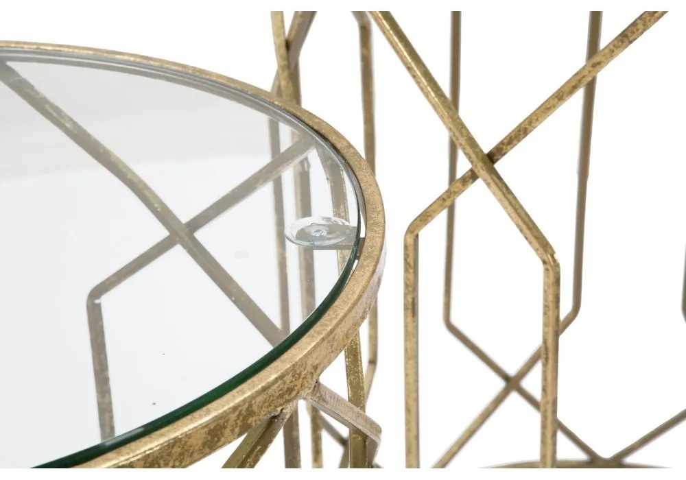 Okrúhle odkladacie stolíky v súprave 2 ks so sklenenou doskou ø 42 cm Tunisi – Mauro Ferretti