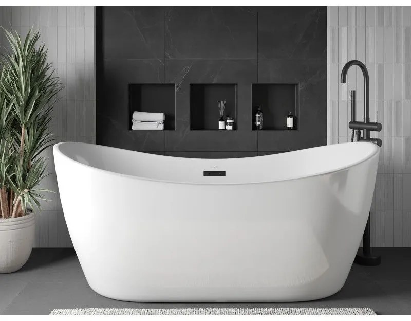 Mexen X-Wall-NR, polička na zapustenie pod obklad bez goliera 30 x 30 cm, čierna matná, 1971303010