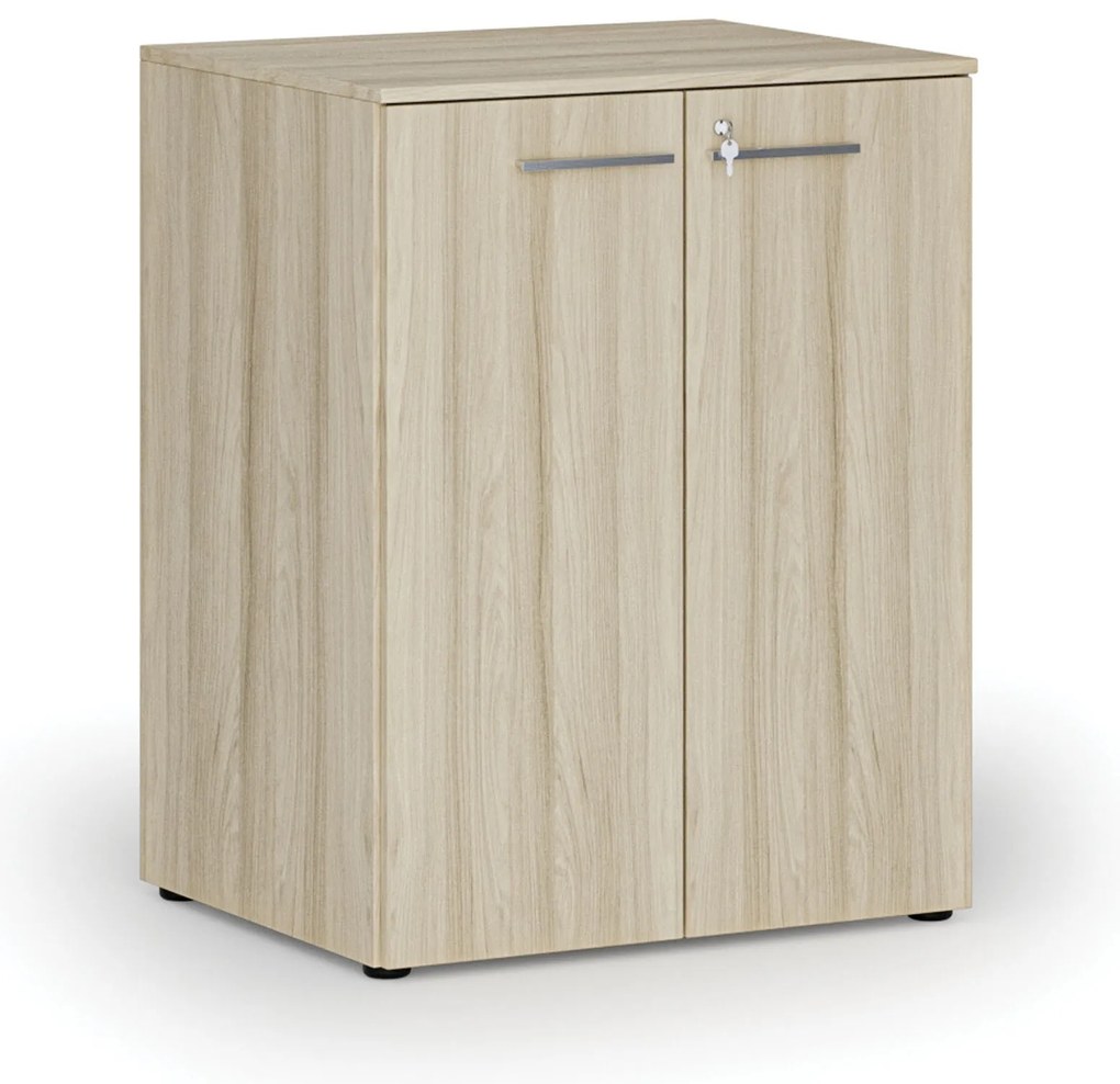 Kancelárska skriňa s dverami PRIMO WOOD, 2 police, 800 x 640 x 1027 mm, dub prírodný