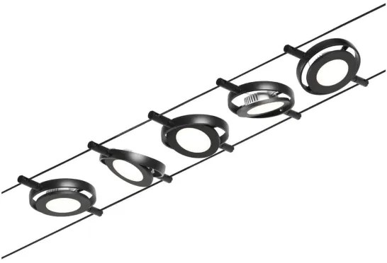 Paulmann 94418 - SADA 5xLED/4,5W Bodové svietidlo ROUNDMAC 230V čierna