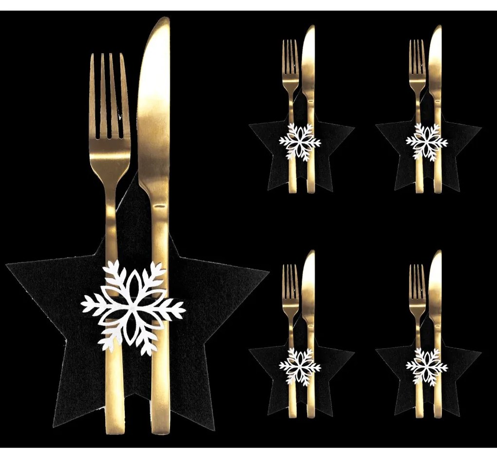 Tutumi Tutumi, vianočný obal na príbor 4ks 311378A, čierna, CHR-06514