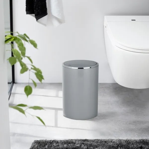 WENKO 22562100 - Kôš INCA 18,5x25,5 cm sivý/lesklý chróm