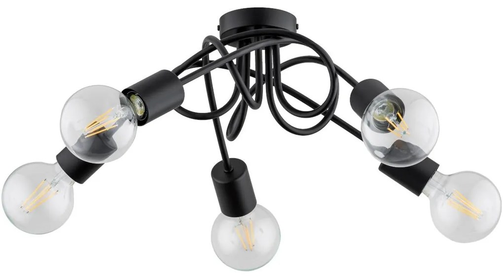 Prisadený luster INTER 5xE27/15W/230V čierna