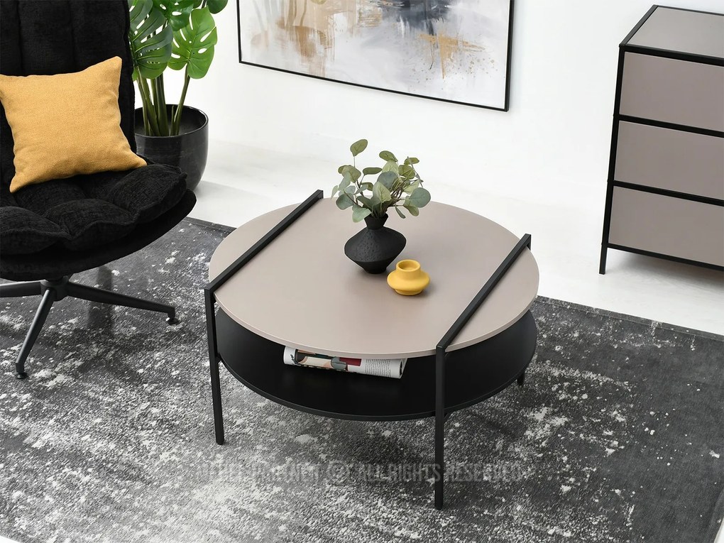 Konferenčný stolík Dario (béžová + čierna). Akcia -13%. Vlastná spoľahlivá doprava až k Vám domov. 1111596