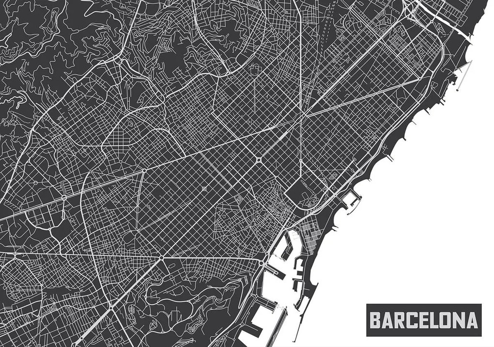 Fototapeta - Mapa Barcelony (254x184 cm)