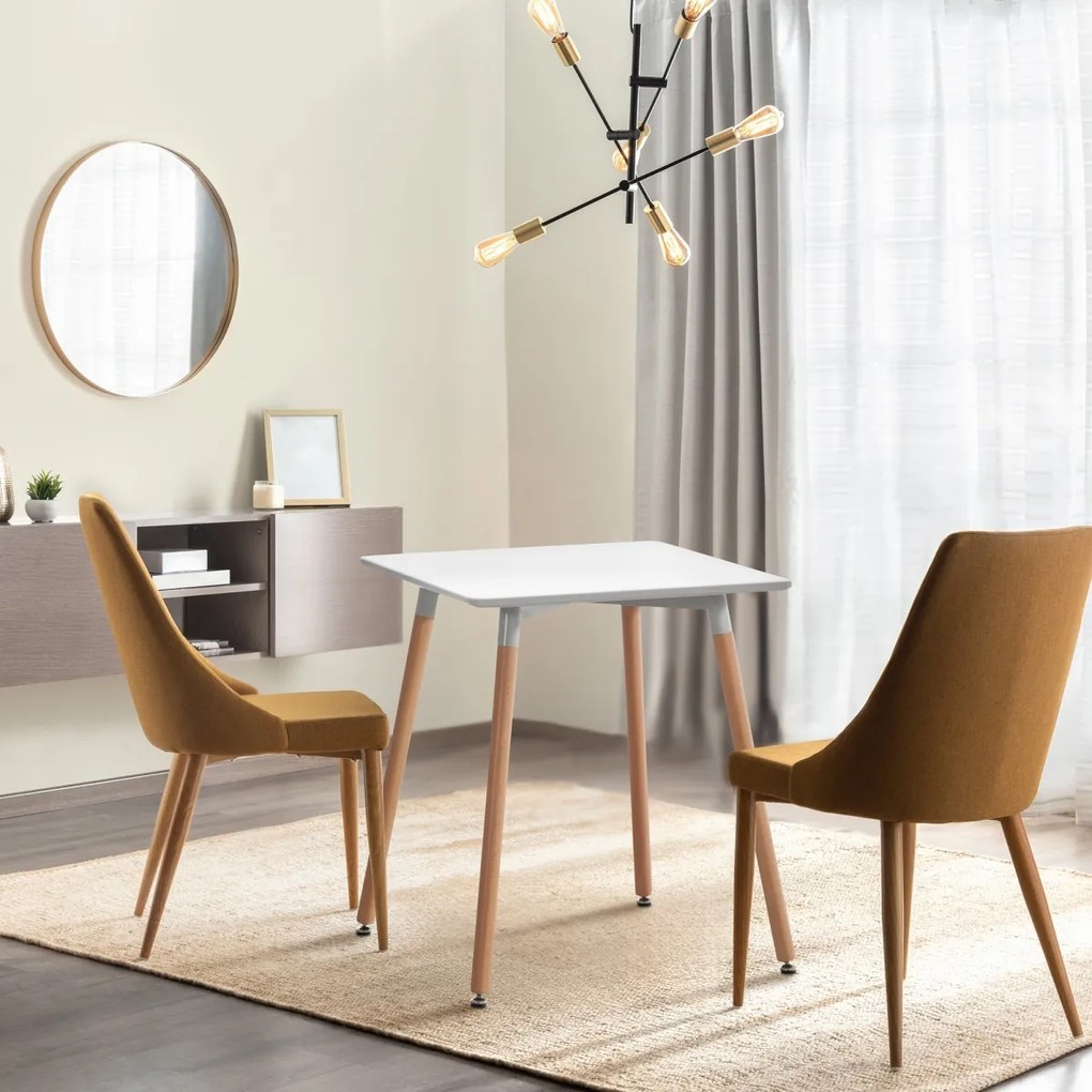 Stôl drevený Viborg 60 natura / biela - v75 x 60 x 60 cm