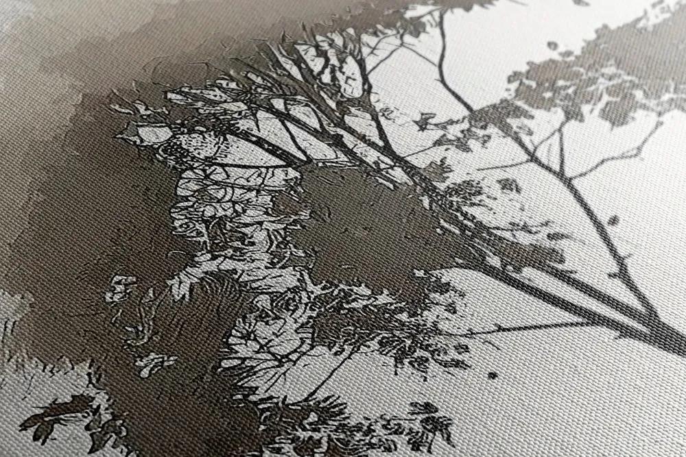 Obraz minimalistický listnatý strom - 120x80