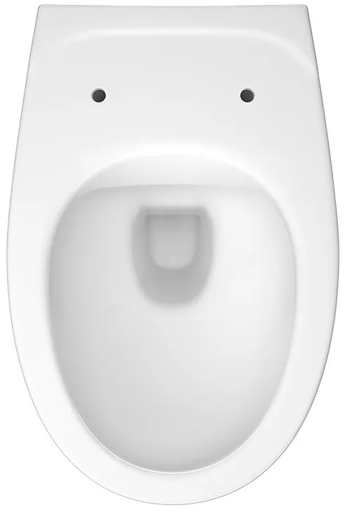 Cersanit Cersania SimpleOn, závesná WC misa 52,5x36x37,5 cm + sedátko s pomalým zatváraním z polypropylénu, horizontálny odpad, biela, S701-557