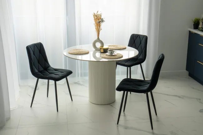 Jedálenská stolička MADISON zamatová, čierna