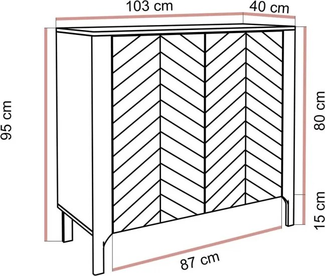 Moderná komoda MARCIUS 103cm čierna