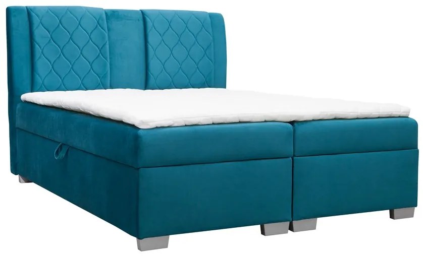 Moderná box spring posteľ Colombo 180x200, modrá