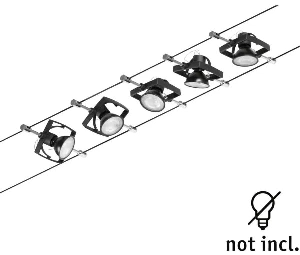 Paulmann 94434 - SADA 5xGU5,3/10W Bodové svietidlo MAC 230V čierna