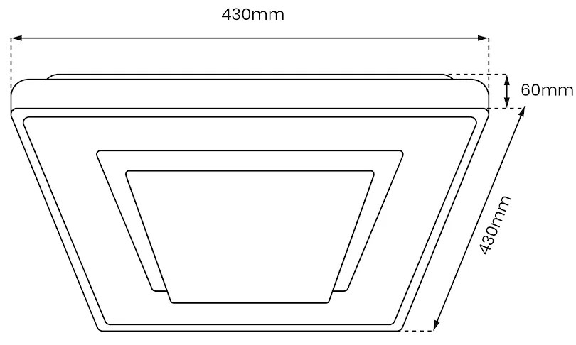 Stropné LED svietidlo Cameron, 1x LED 38w, 3000-6000k, w/ch, s ovládačom