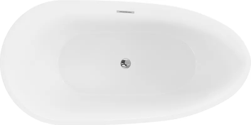 Mexen Eos, voľne stojaca vaňa 150 x 75 cm, biela, chrómový prepad, 52471507500-01