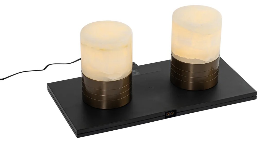 Sada 2 stolných lamp tmavobronzová RGBW nabíjateľná - Alessia