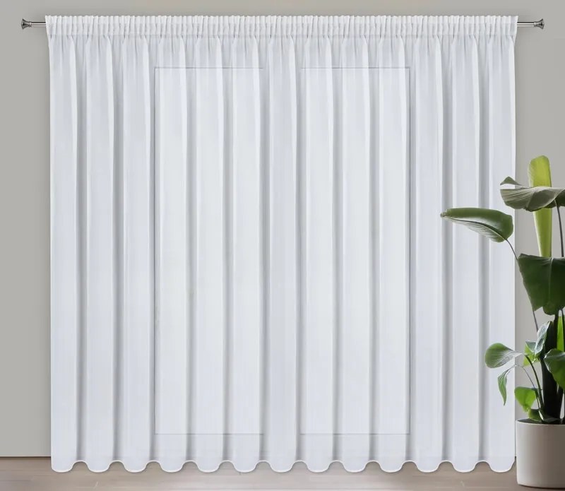 ZÁCLONA ARLETA NA PÁSKE 350X270 CM BIELA
