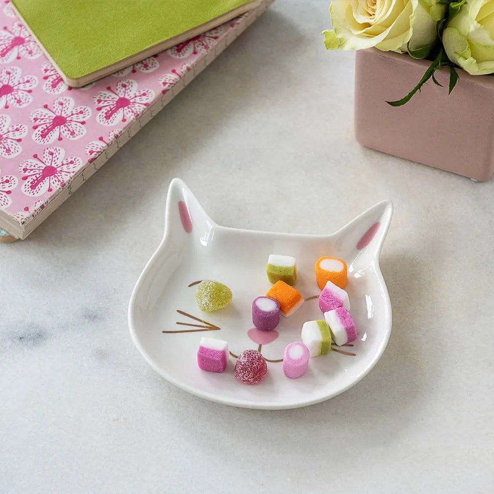 Ozdobný porcelánový tanierik Rex London Cat Face
