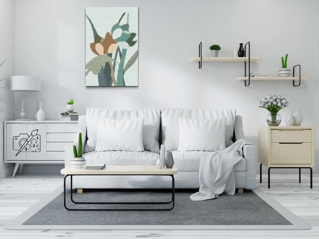 Gario Diamantové maľovanie Boho divoké kvety Rozmery: 40 x 60 cm, Rámovanie: Iba zrolované plátno, Diamanty: Okrúhle
