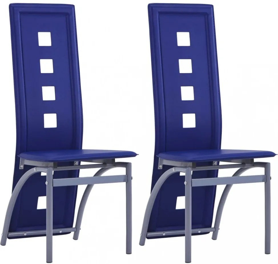 Jedálenská stolička 2 ks umelá koža Dekorhome Modrá