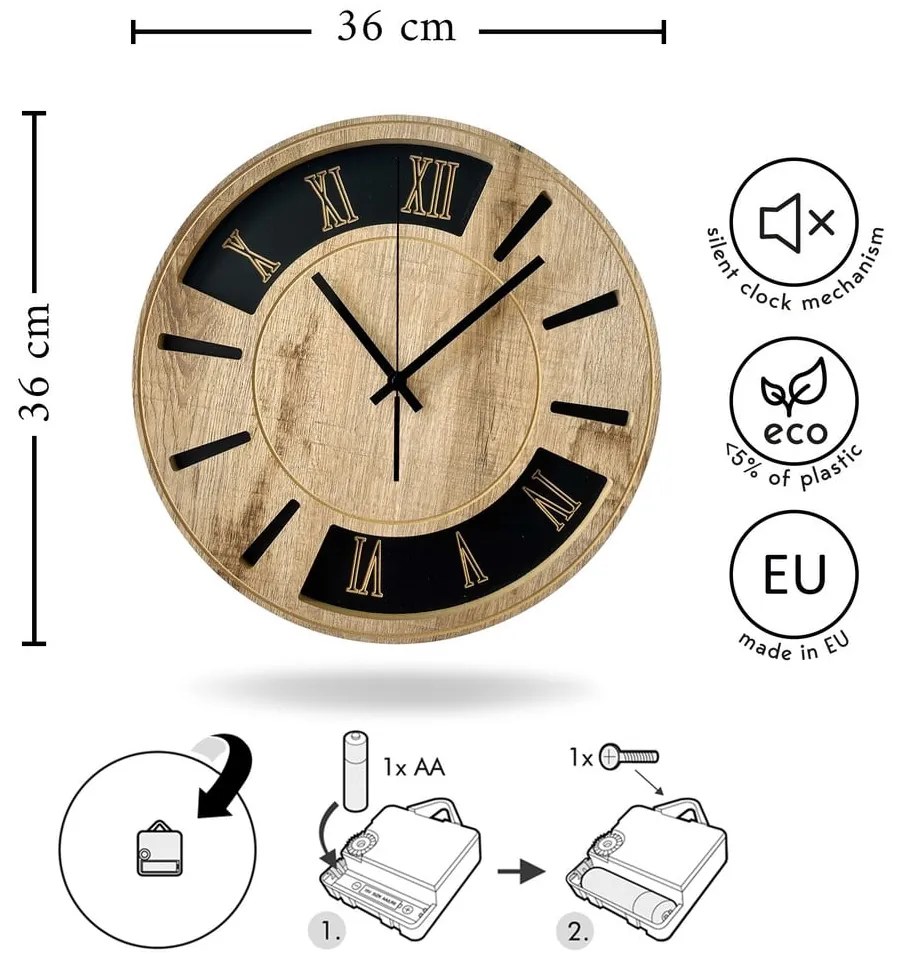 Nástenné hodiny ø 36 cm Dylan – Styler