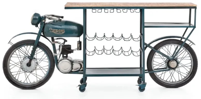 furniture-nabytek.cz - Barový stôl Triumph Bike, lakovaný kov, viacfarebný – 218×56×102 cm