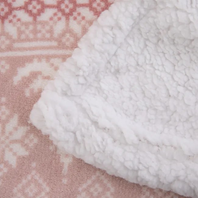 Deka BARGO s vianočným vzorom, ružová 866161