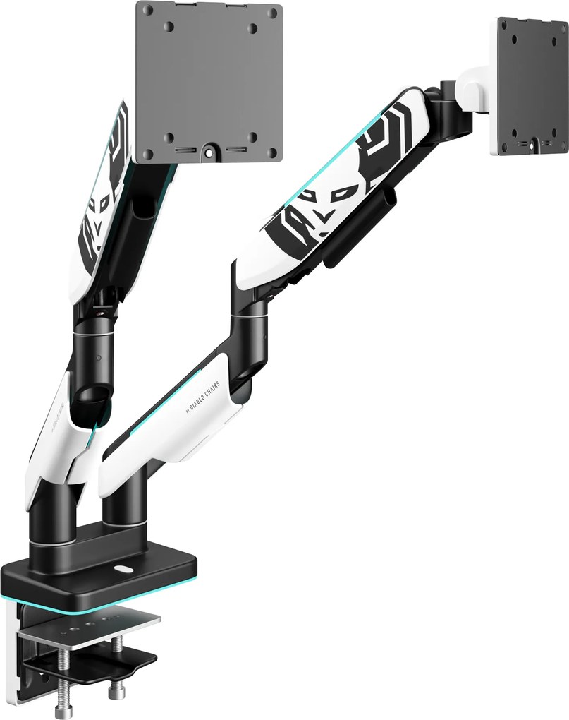 Držiak na dva monitory 35" RGB, bielo-čierny: Diablo X-Arm Dual
