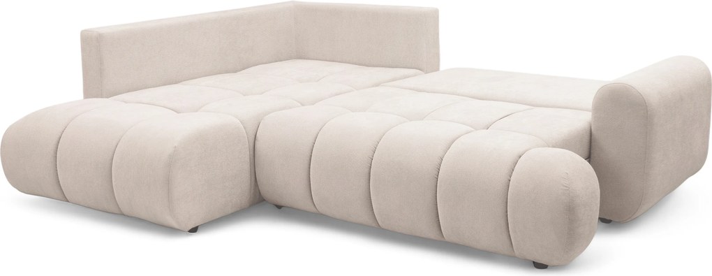 Rozkladacia rohová sedačka Lutario L ľavá - béžová hydrofóbna pletenina Venice 2026