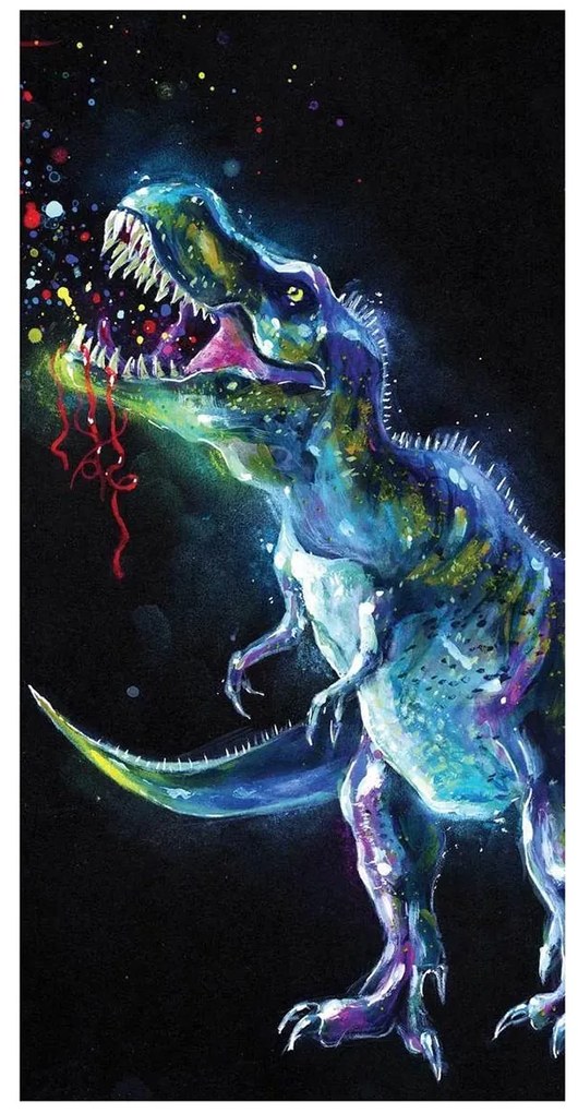 DETSKÝ BAVLNENÝ UTERÁK DINOSAUR 70X140 CM VZOROVANÝ