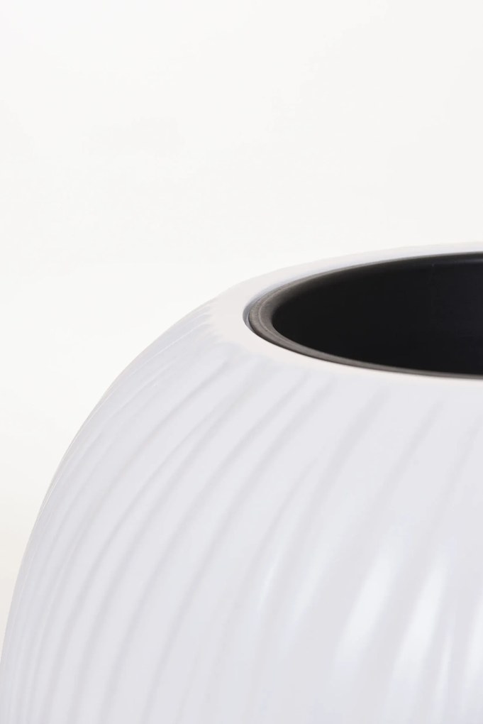 Dizajnový kvetináč VITRO, sklolaminát, priemer 50 cm, biely