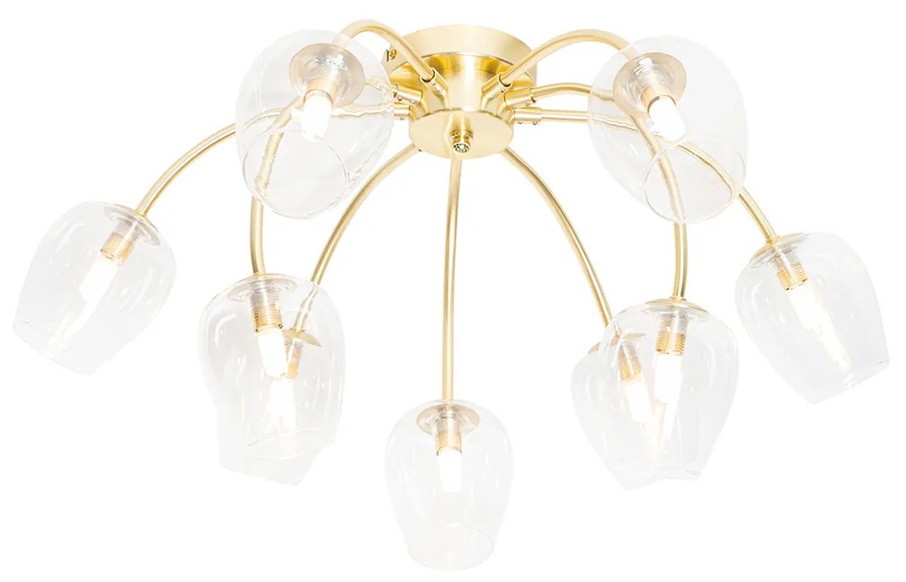 Klasické stropné svietidlo zlaté so sklom 9-svetlo - Elien