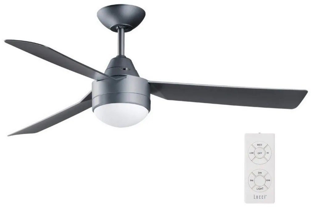 BAYSIDE 531017 - Stropný ventilátor MEGARA 2xE14/15W/230V antracit + DO