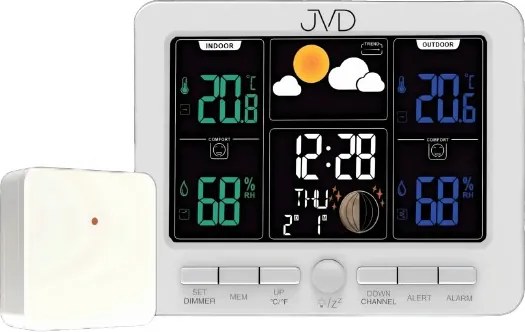 Rádiom riadená meteorologická stanica JVD RB6685.1, biela