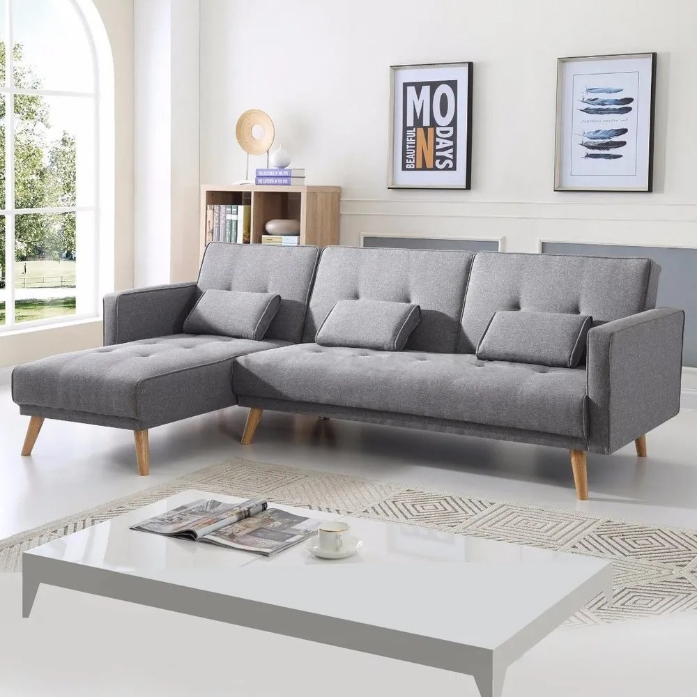 Rozkladacia rohová sofa Catini Anabel - Sivá
