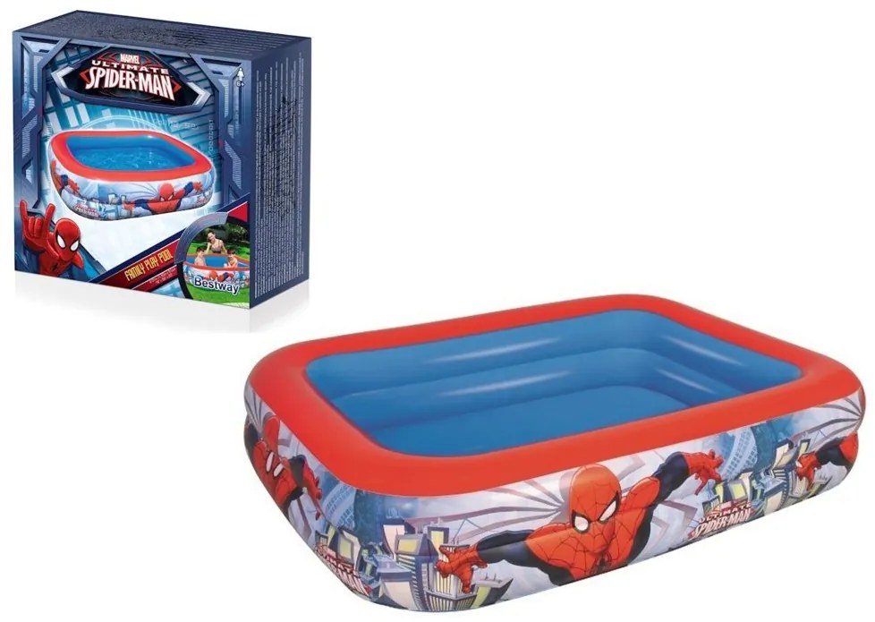 Bestway Nafukovací bazén Spiderman 200cm x 148cm x 48cm modro-červený