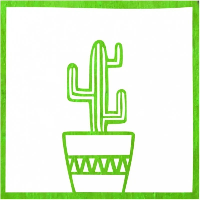 Drevený obraz na stenu kaktus v kvetináči| SENTOP PR0398-A