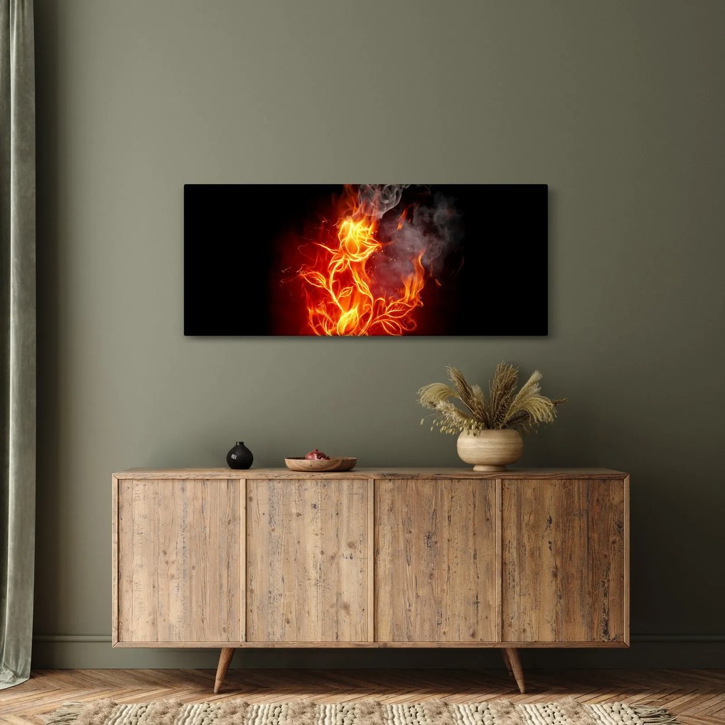 Obraz - Ruže v ohni (120x50 cm)